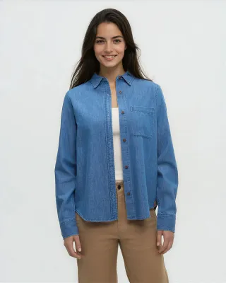 Tentree W Denim Sloan Shirt-Mid Wsh