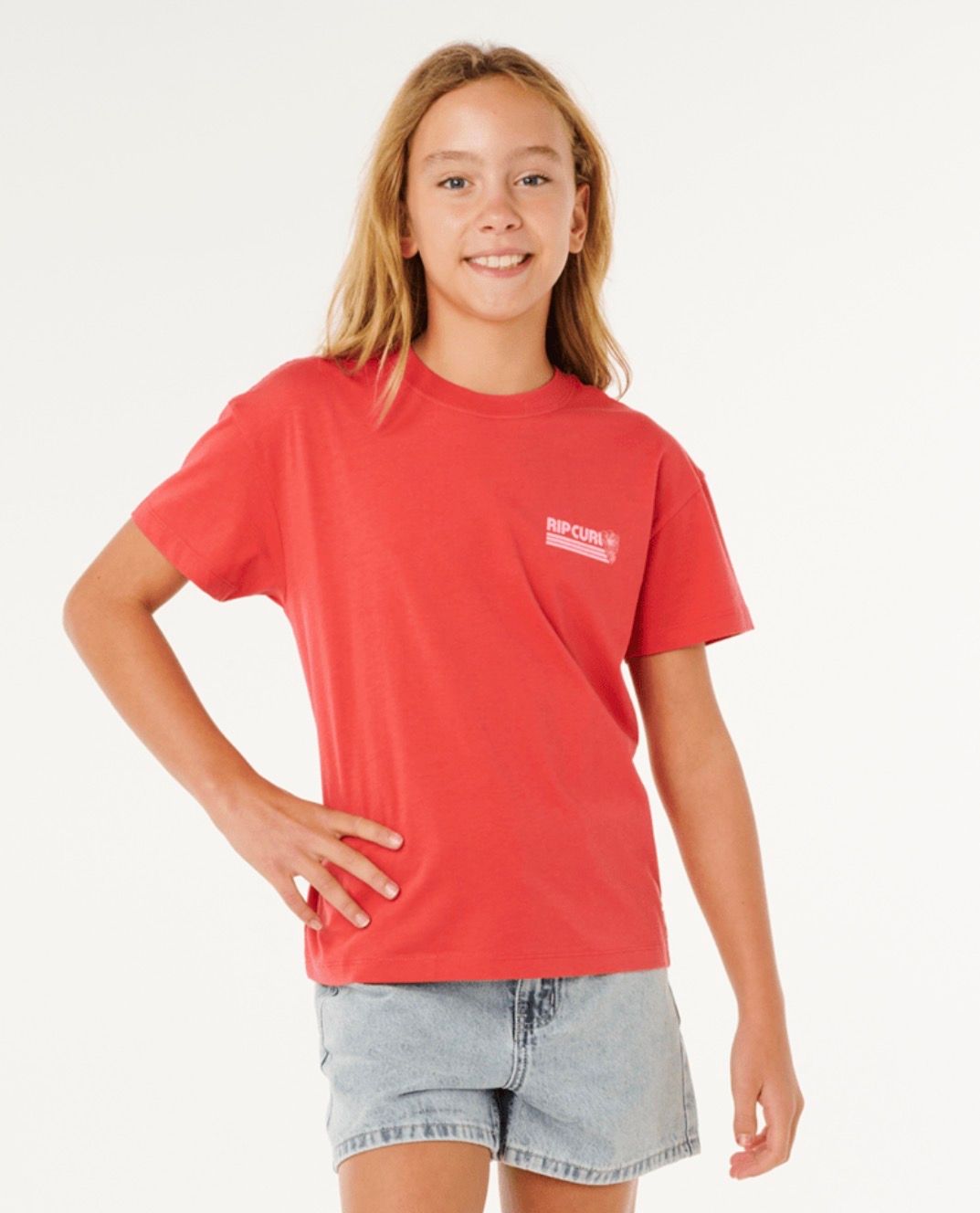 Rip Curl Girl Ocean Break Tee - Deep Red
