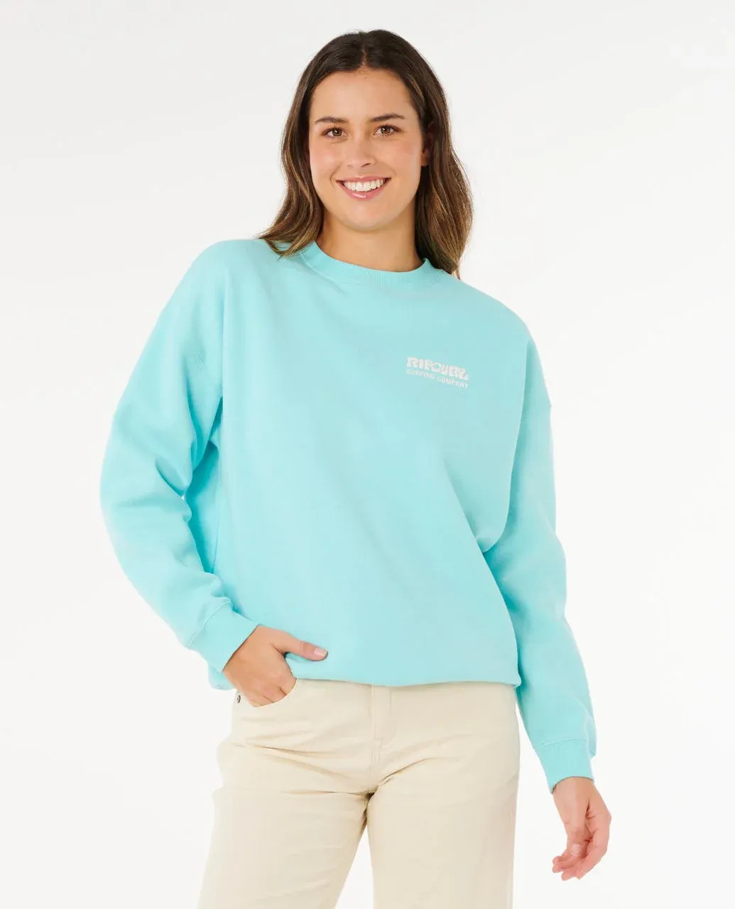 Rip Curl Surf Puff Inspired Crew - Light Sea Blue