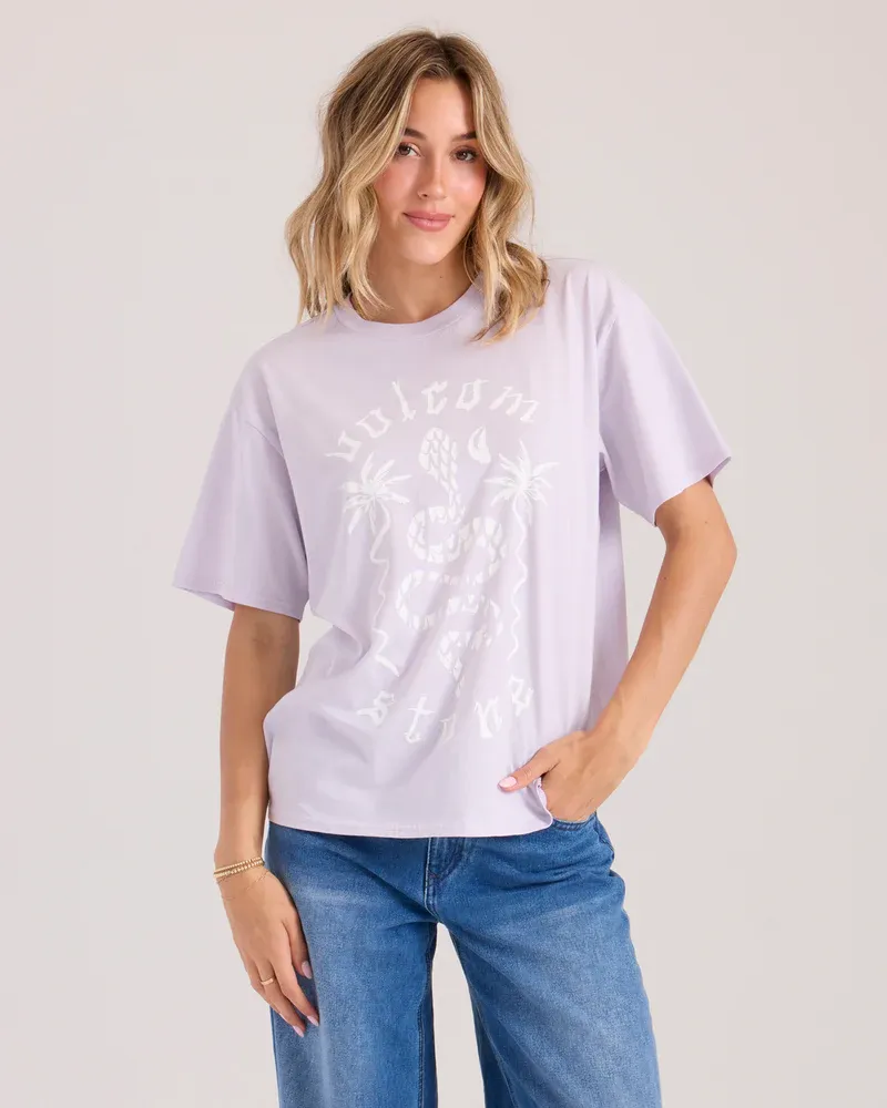 Volcom Women Burnout BF Tee - Dusty Lavender