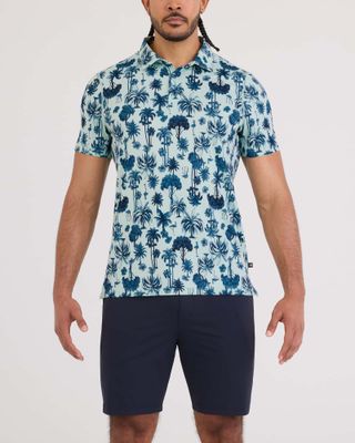 SAXX Droptemp AD Cooling Polo - Palm Toile Mint