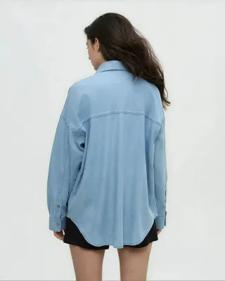 Tentree W Denim West End Shirt - Light Wash