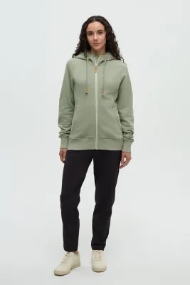Tentree W Elm Zip Hoodie - Light Moss