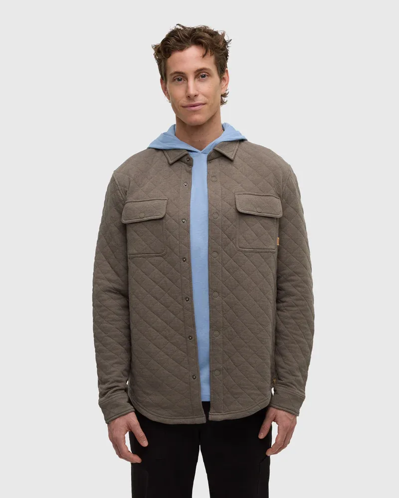 Tentree M Colville Quilted Shacket - Timber Heather