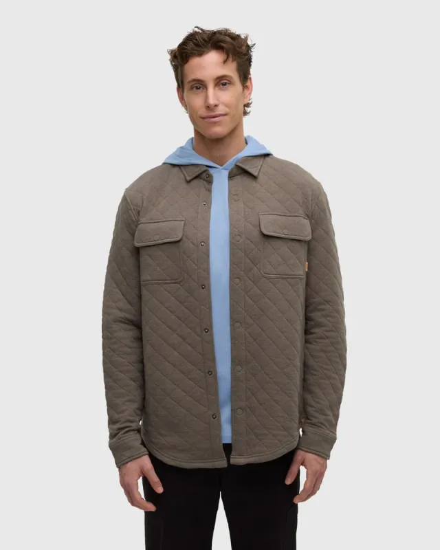 Tentree M Colville Quilted Shacket - Timber Heather