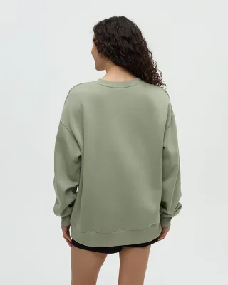 Tentree W Plant Club Relaxed Crew - Light Moss