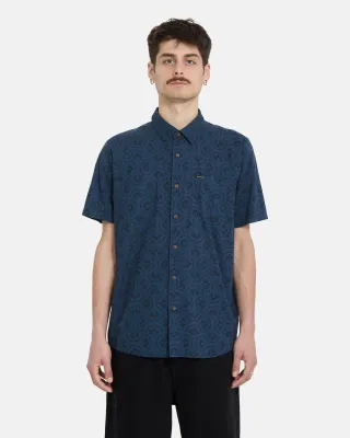 Volcom Men Scaler Stone Woven SS - Midnight Blue