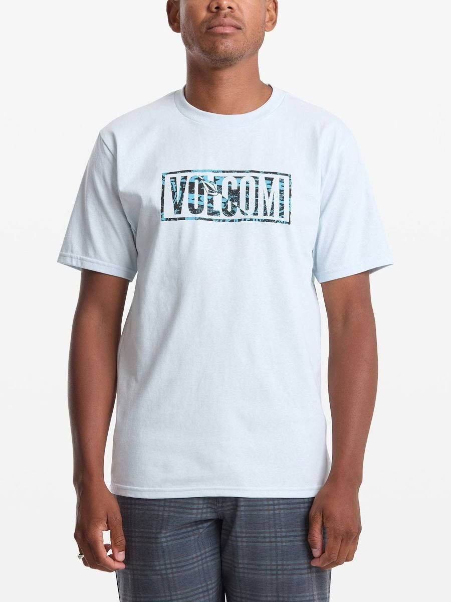 Volcom Men Chaotic SS Tee - Light Blue Acid