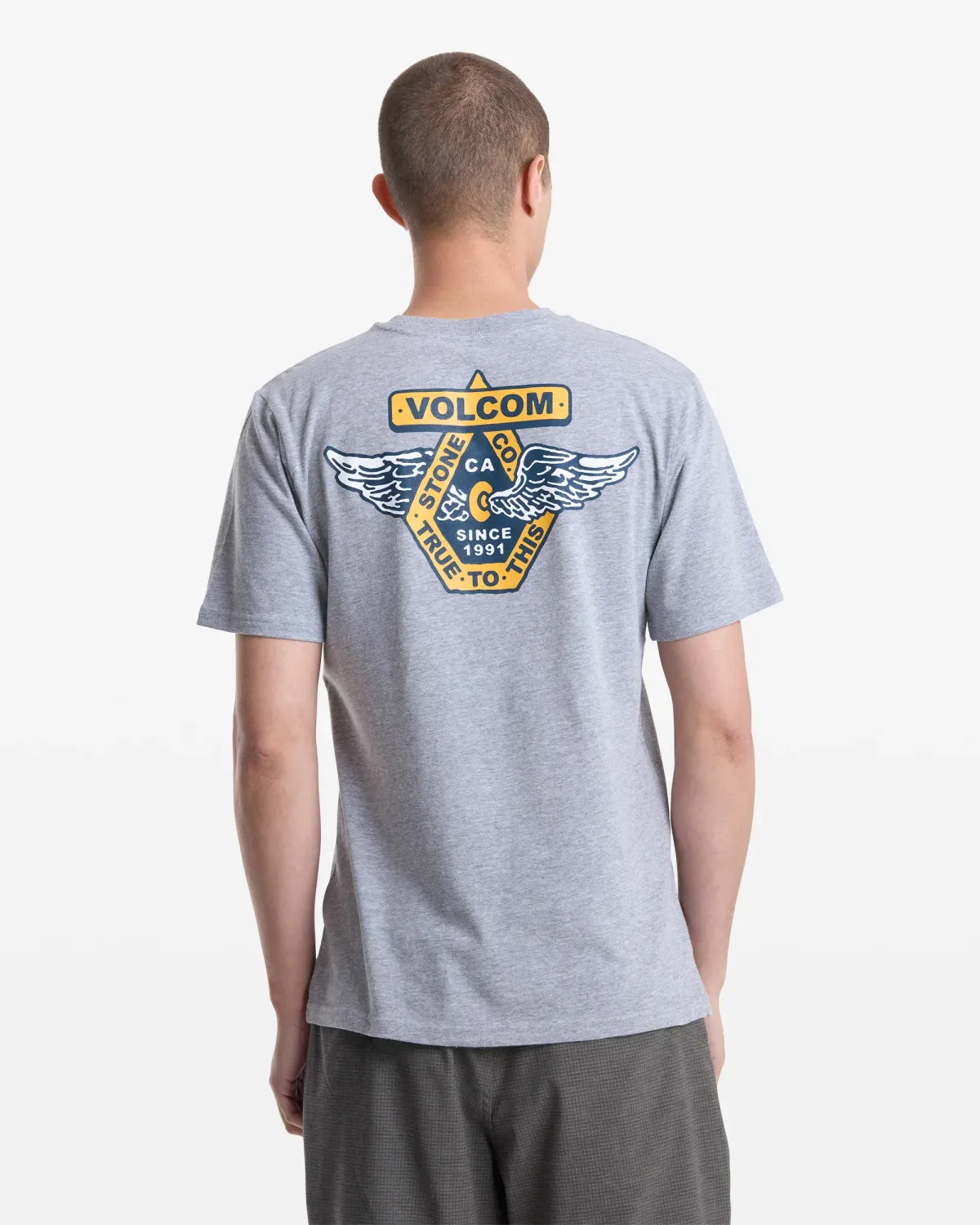 Volcom Men Free Wheel SS Tee - Hthr Grey