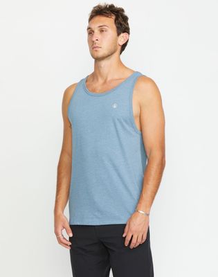 Volcom Men's Solid Heather Tank - Stormy Blue