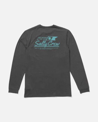 Salty Crew Men Original LS Sunshirt - Charcoal Hthr
