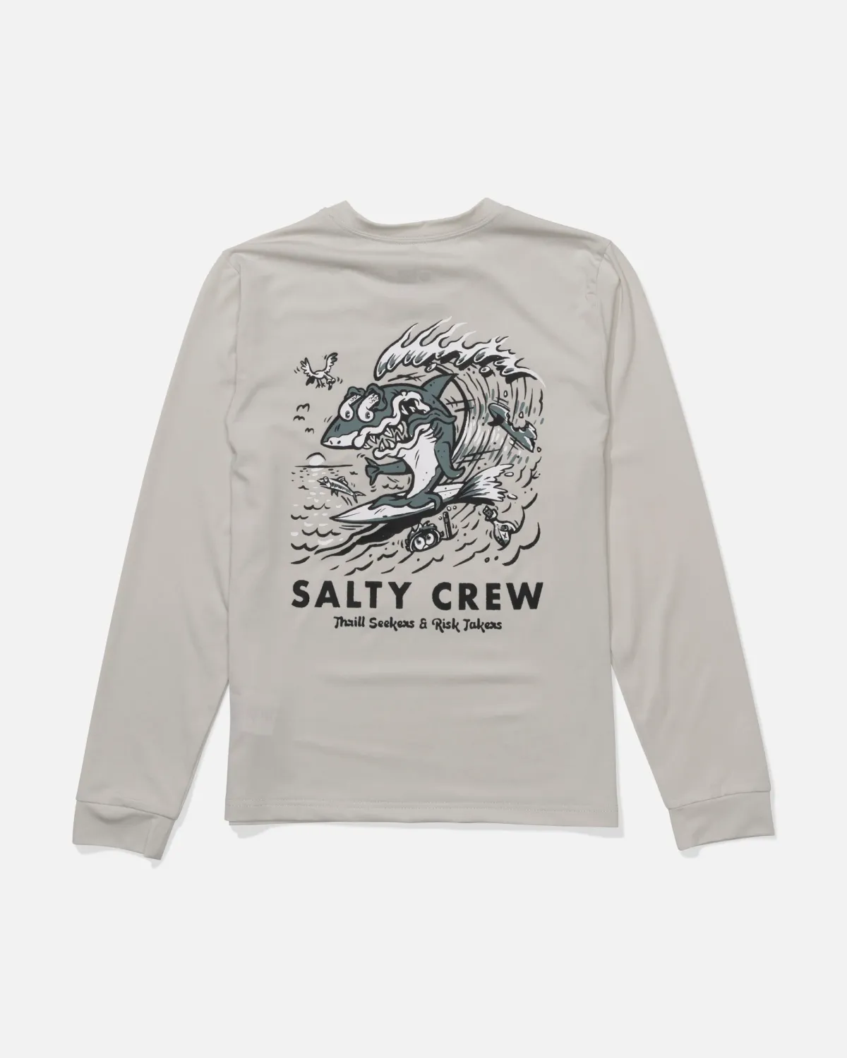 Salty Crew Surf Shark Boy Sunshirt- Ath Htr