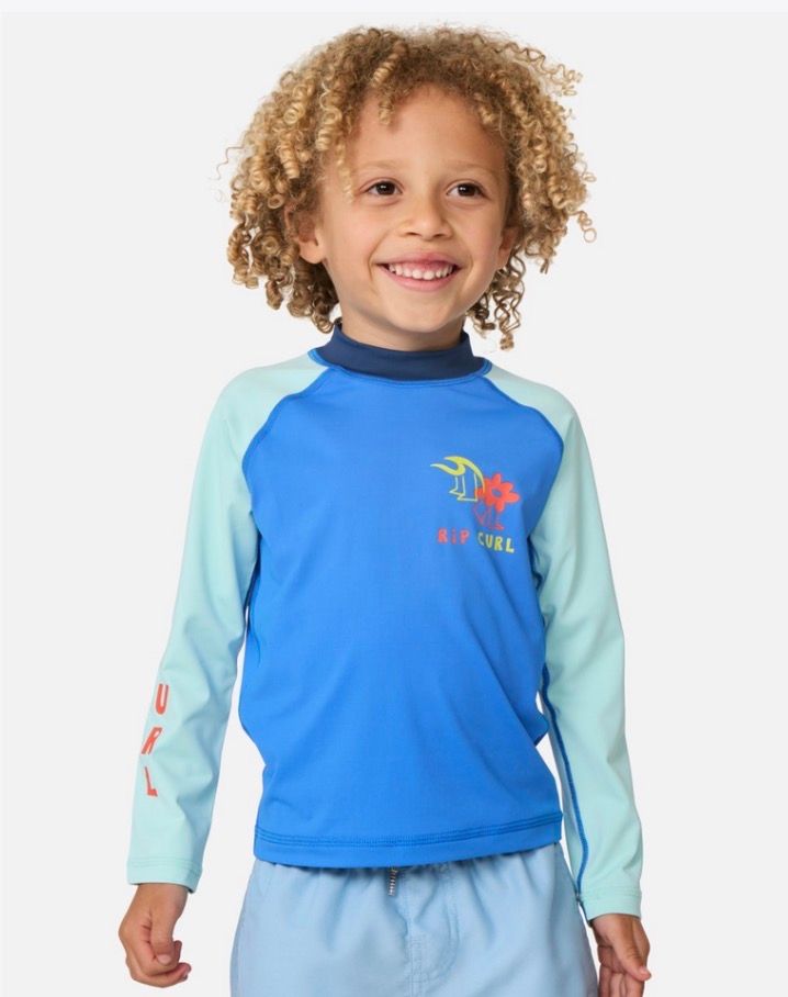 Rip Curl Boy Surf Check UPF LS Top - Blue Gum