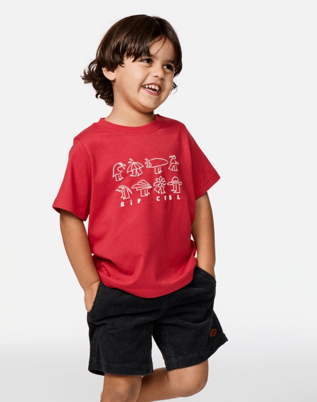 Rip Curl Boy Surf Check LWA Tee - Washed Red