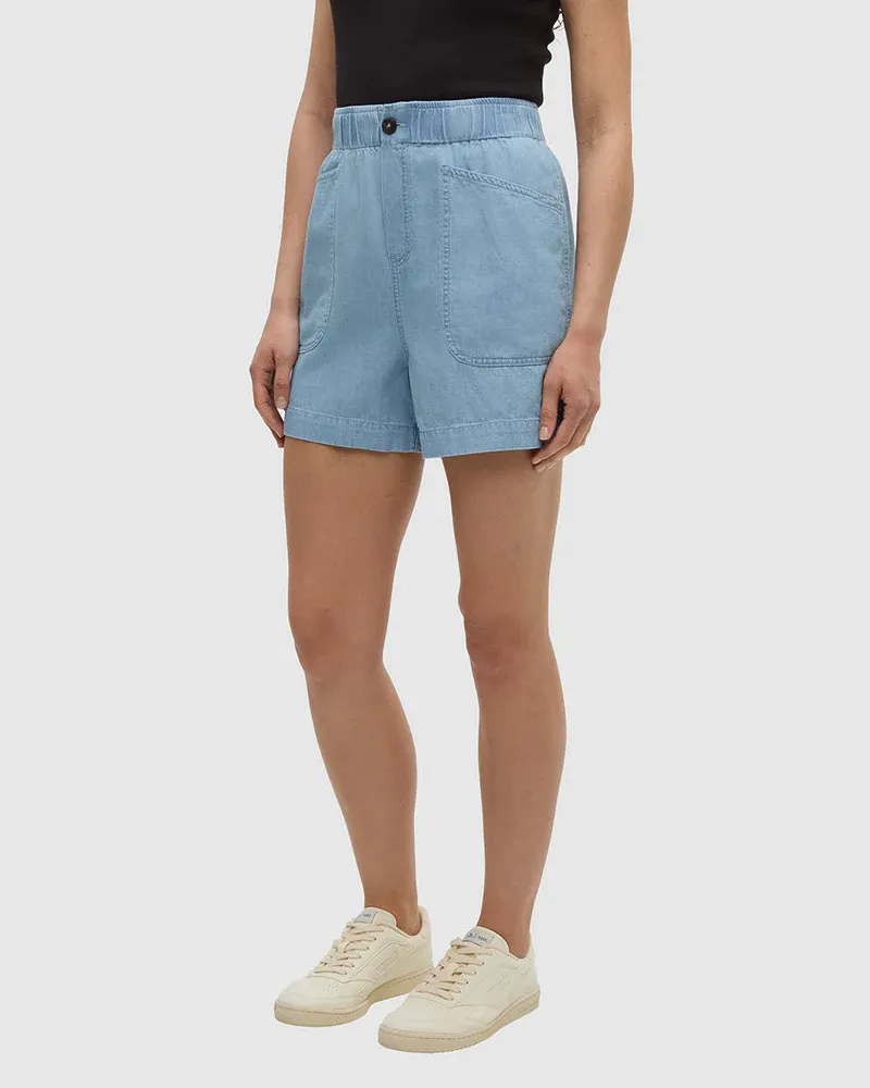 Tentree Women Denim Cascades Short - Light Wash