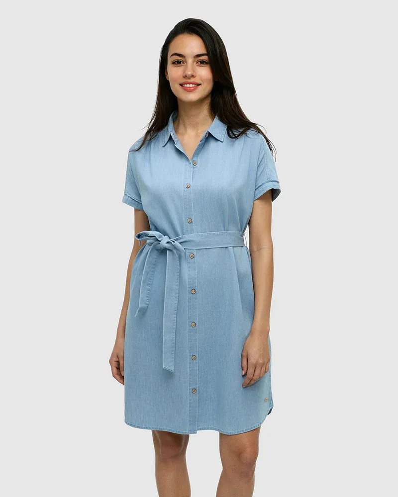 Tentree Women Tern Dress - Light Wash