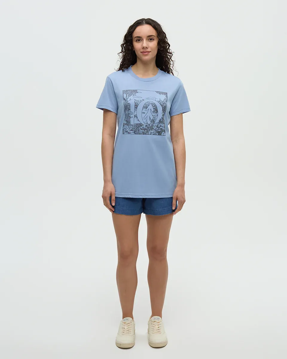 Tentree W Lake Life Logo Tee - Lakeside Blue