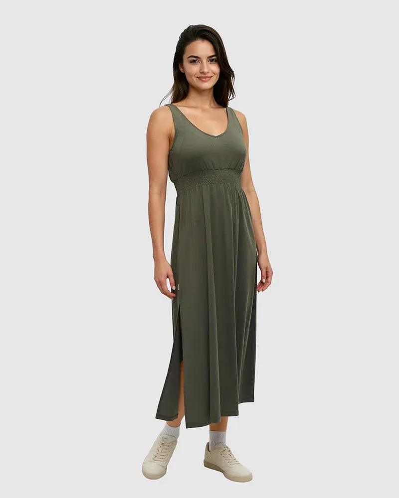 Tentree Women Hemlock Dress - Deep Olive
