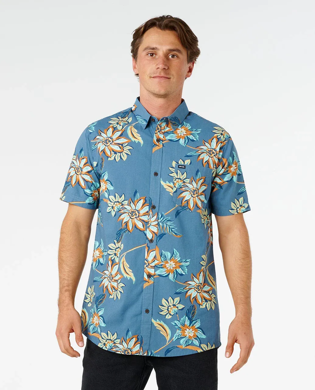 Rip Curl Men Sessions S/S Shirt - Bluefin