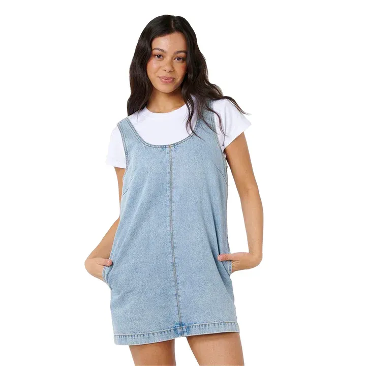 Rip Curl Ellie Denim Mini Dress - Vintage Blue