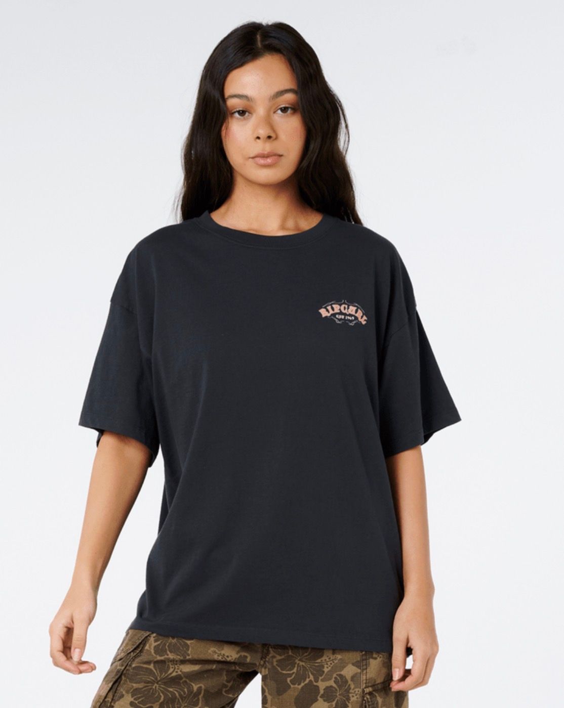 Rip Curl Half Moon Bay Heritage Tee - Washed Black