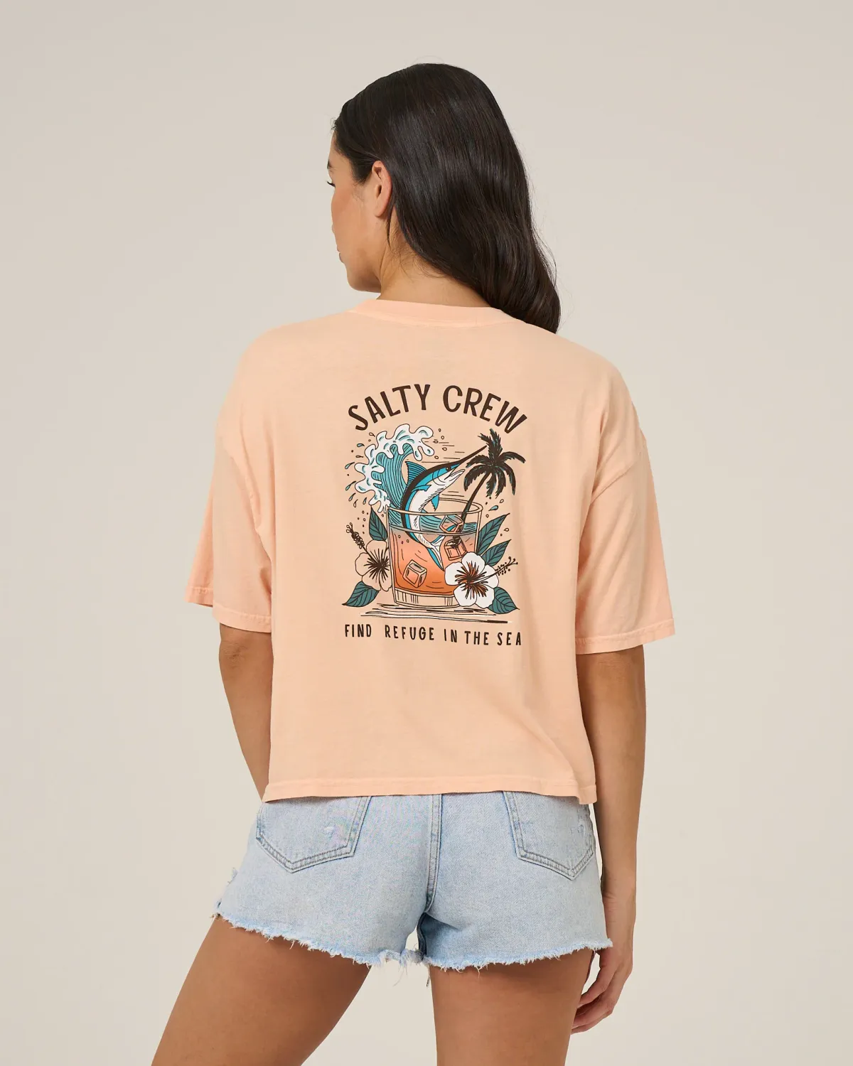 Salty Crew Women Mai Tai Skimmer Tee - Apricot