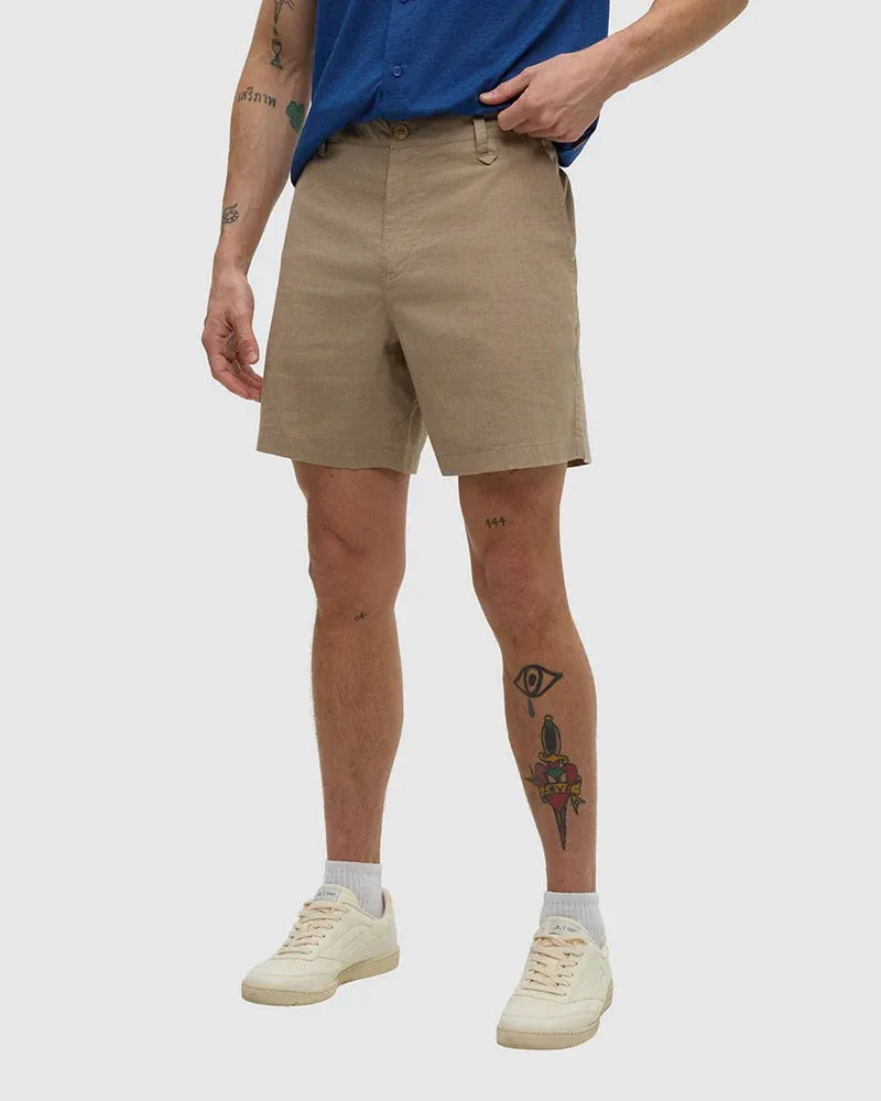 Tentree Men Hemp Latitude 7" Short - Khaki