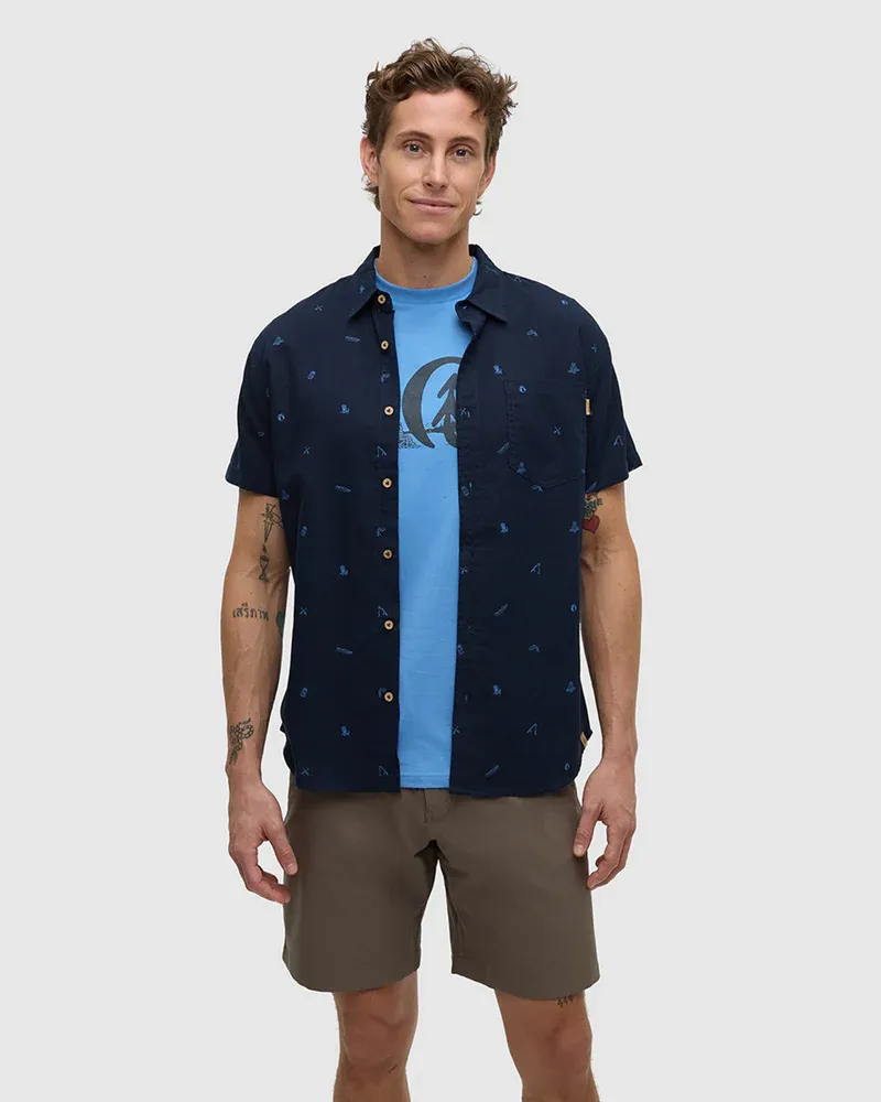 Tentree M Lake Life Mancos Shirt - Midnight Blue