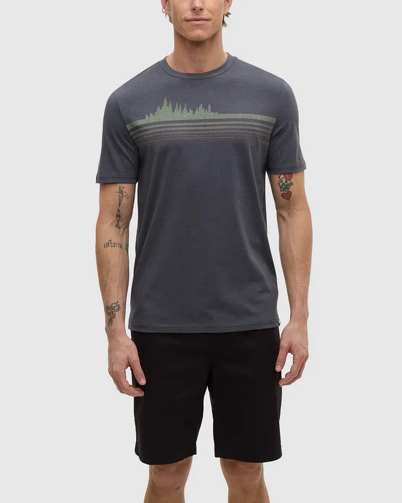 Tentree M Retro Treeline T-shirt - Graphite