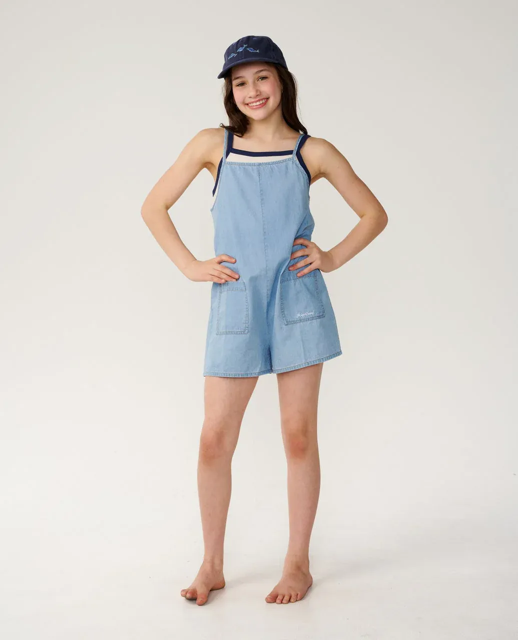 Rip Curl Girls Sunshine Squad Romper - Washed Blue