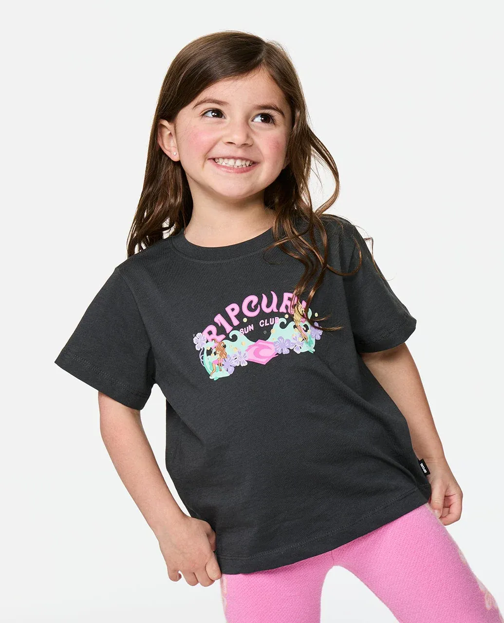 Rip Curl Girls Sunshine Club Band Tee - Washed Black