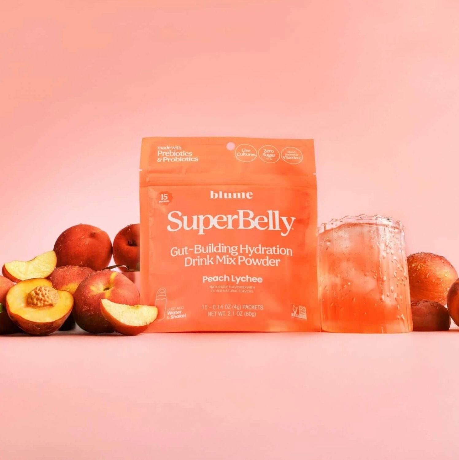 Blume Superbelly Hydration &amp; Gut Mix Peach Lychee