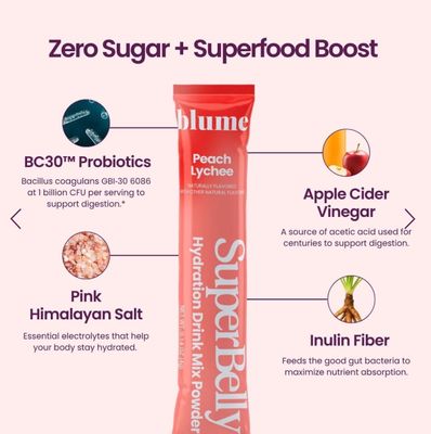 Blume Superbelly Hydration &amp; Gut Mix Peach Lychee