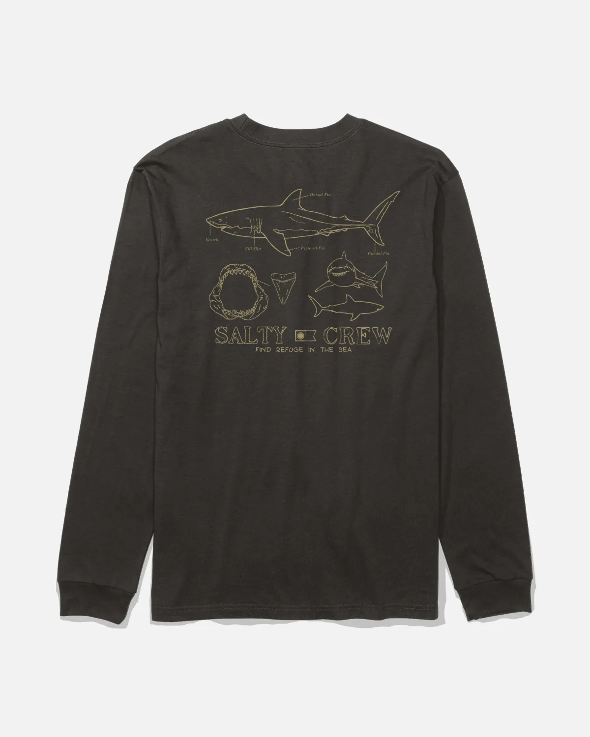 Salty Crew Mens Great White LS - Black