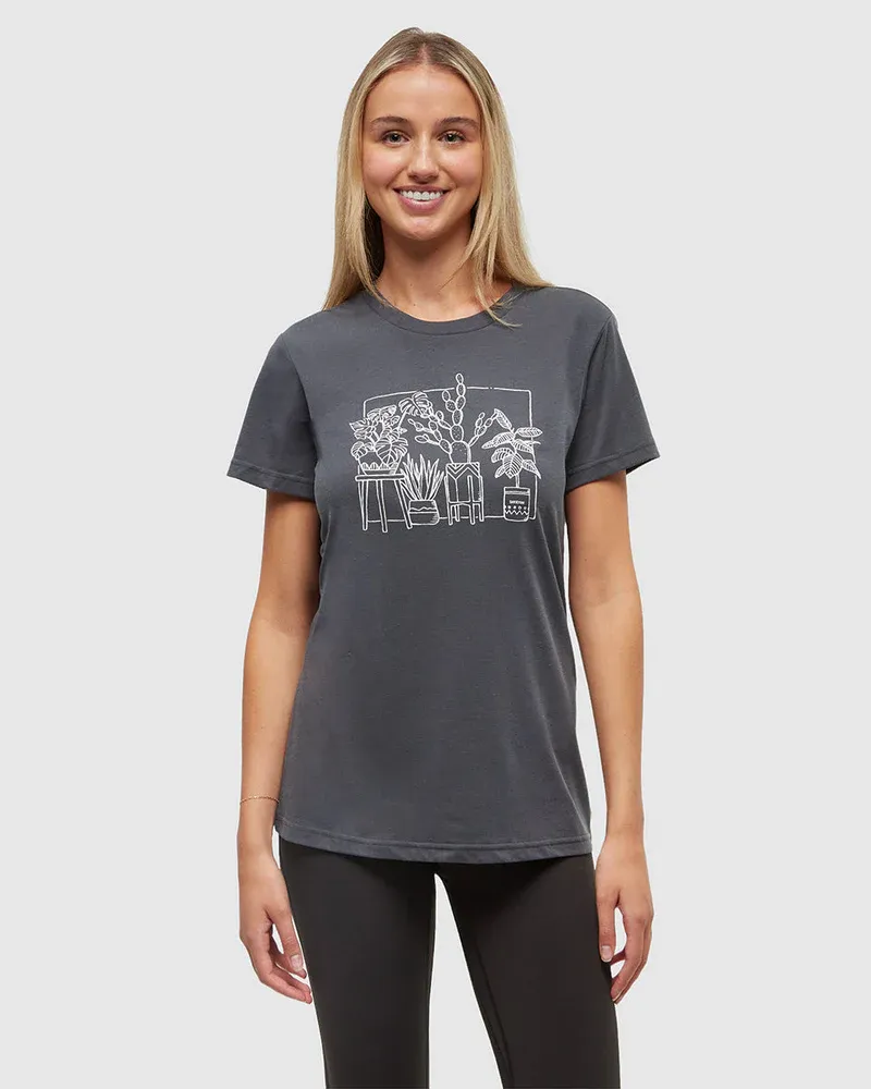 Tentree Women’s Plant Tee - Graphite Wht