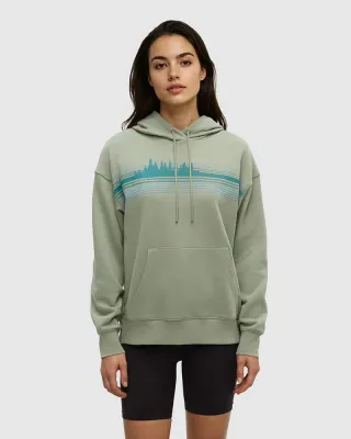 Tentree Women’s  Retro Treeline Hoodie-Light Moss