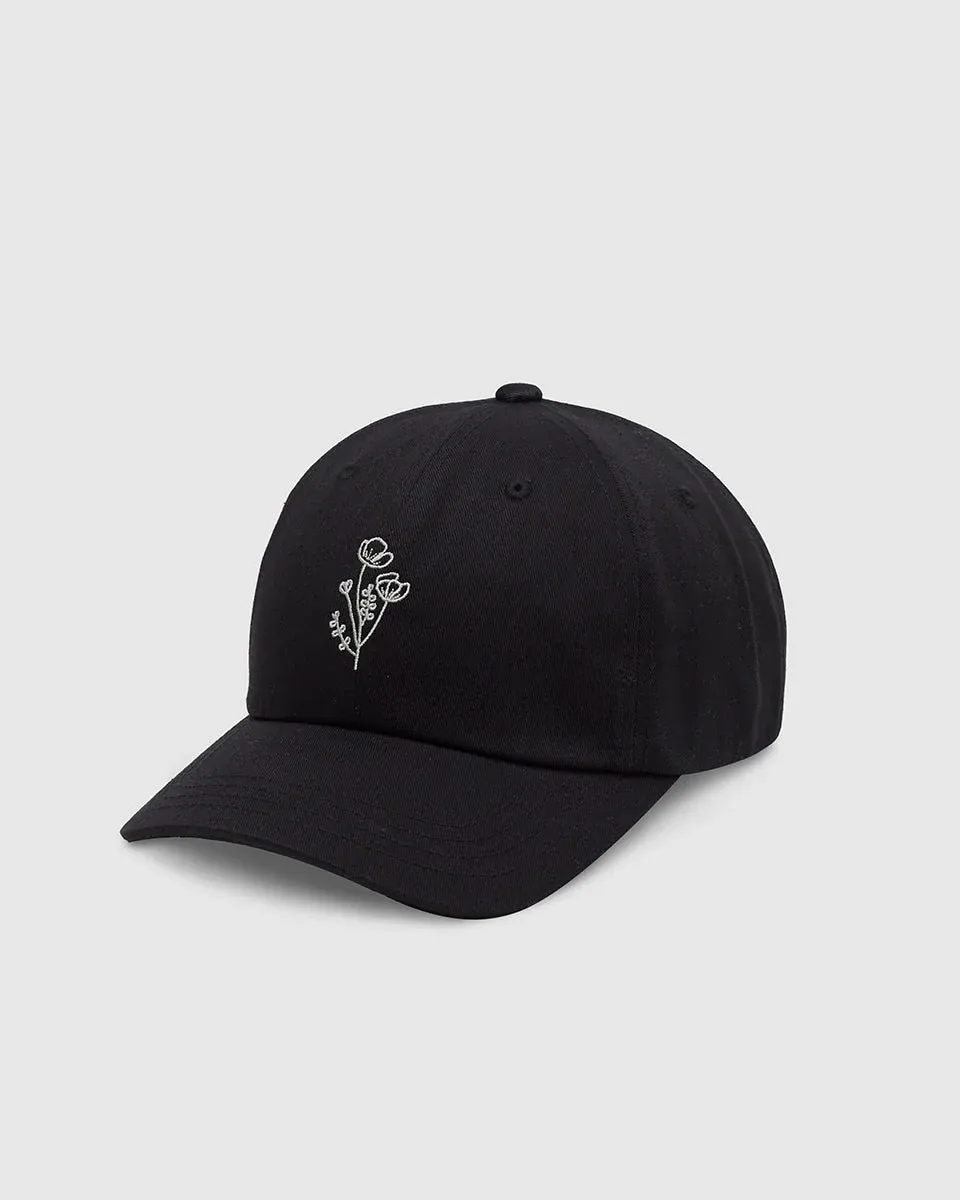 Tentree Flower Embroidery Peak Hat-  Meteror
