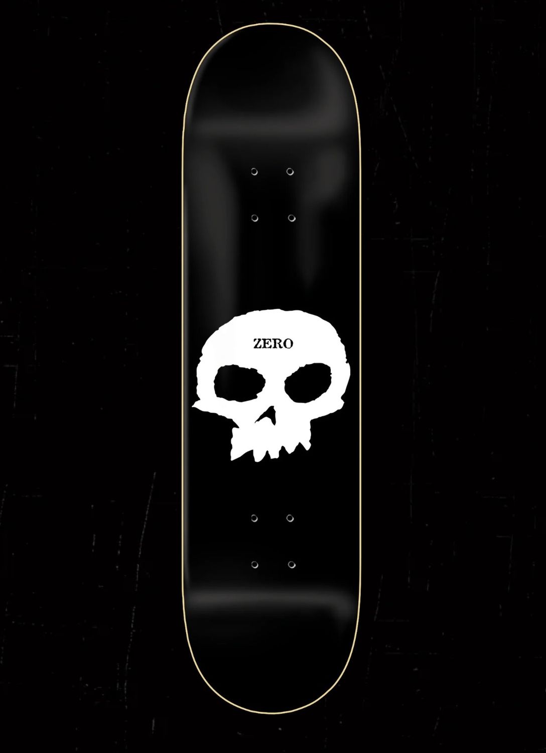 Zero Skate Deck - Single Skull - Black White 8.25"