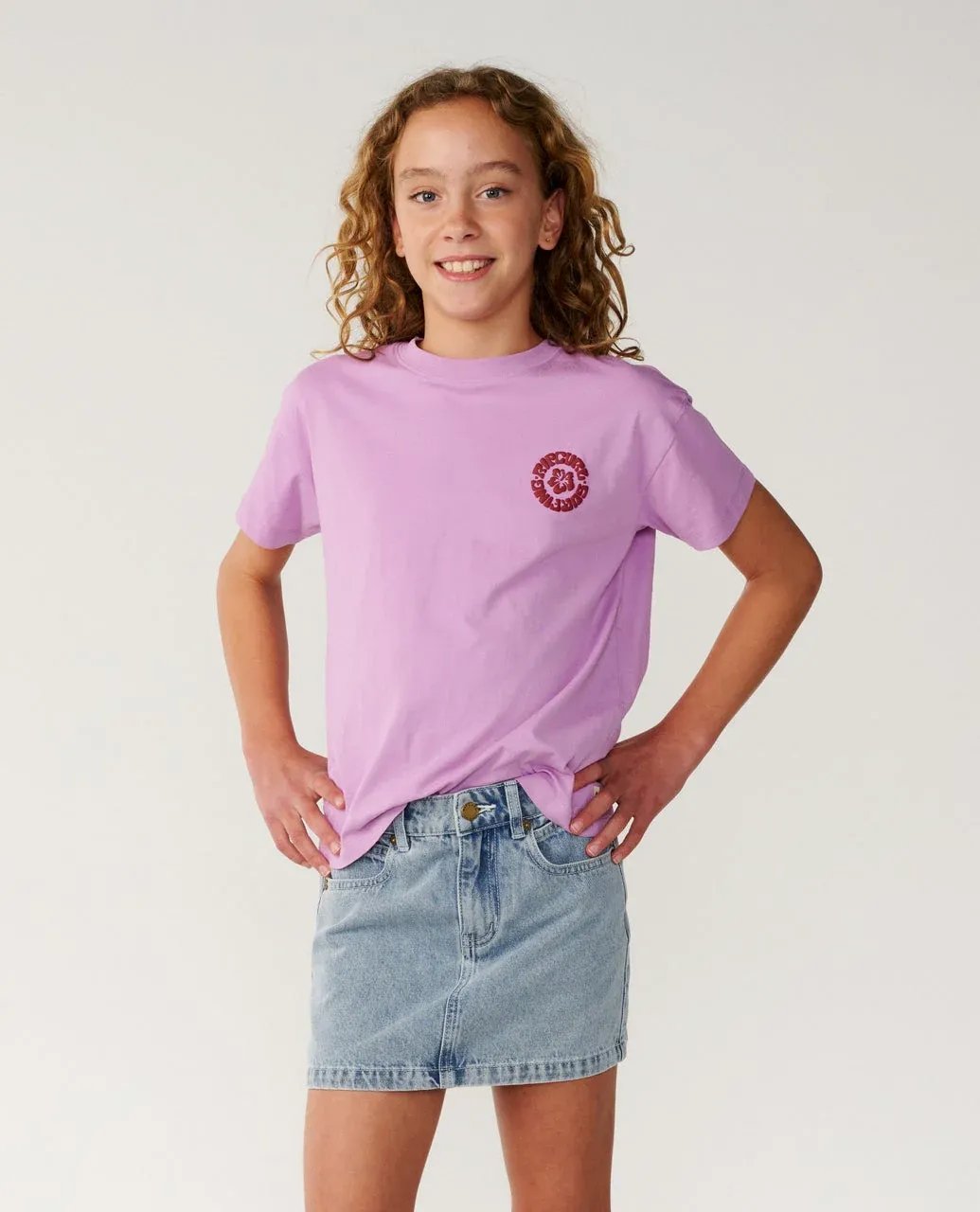 Rip Curl Girl Surf Puff Tee - Bright Lilac
