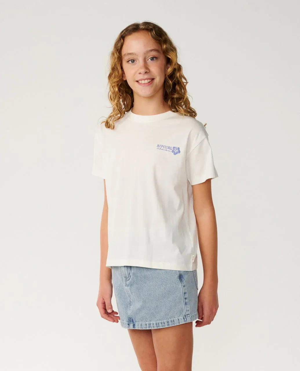Rip Curl Girl Surf Puff Tee - Bone Blue