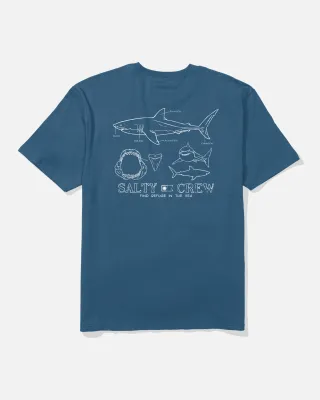 Salty Crew Mens Great White Tee - Blue
