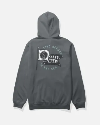 Salty Crew Men Wavey Zip Fleece - Charcoal