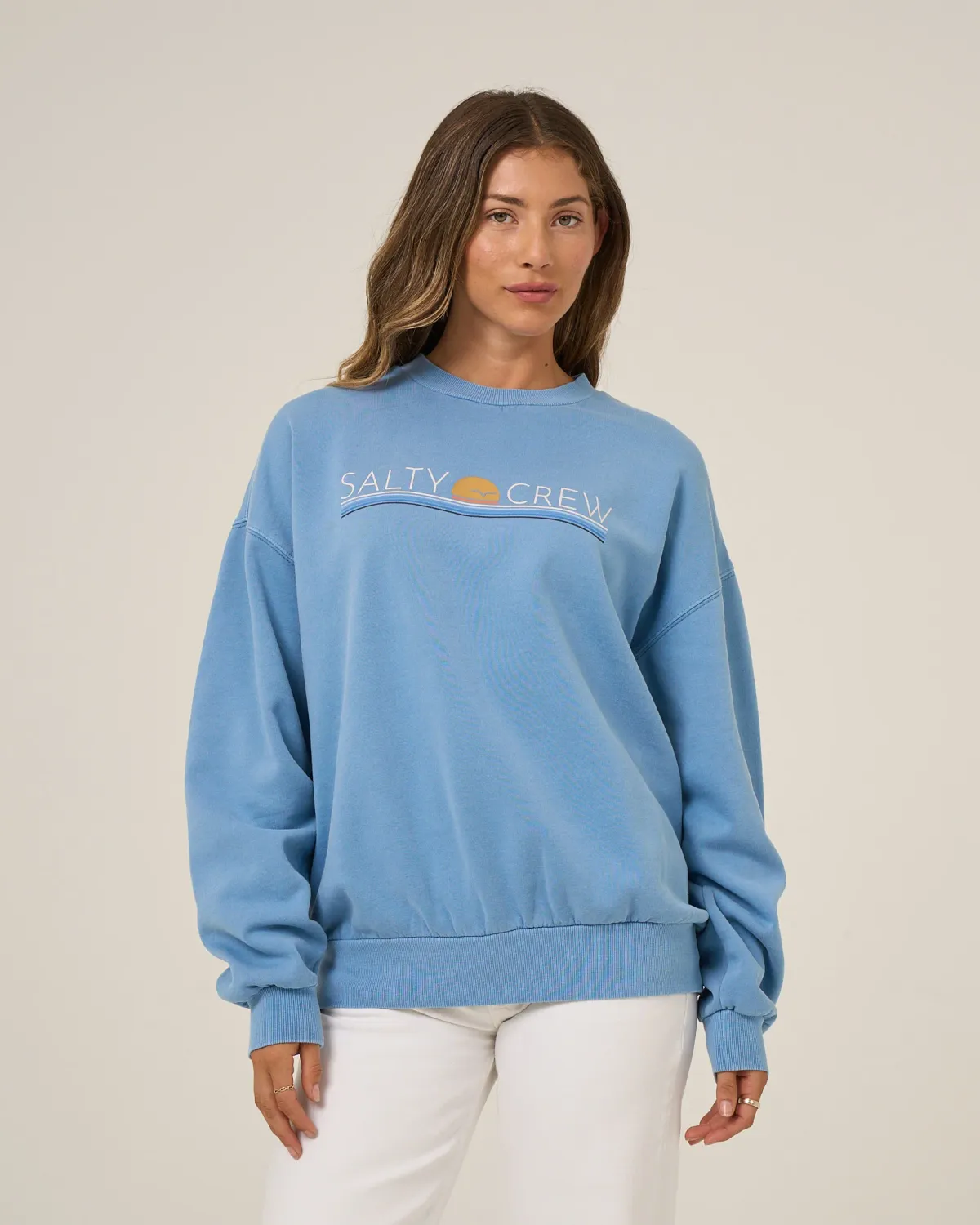 Salty Crew Women Horizon Crew - Ash Blue