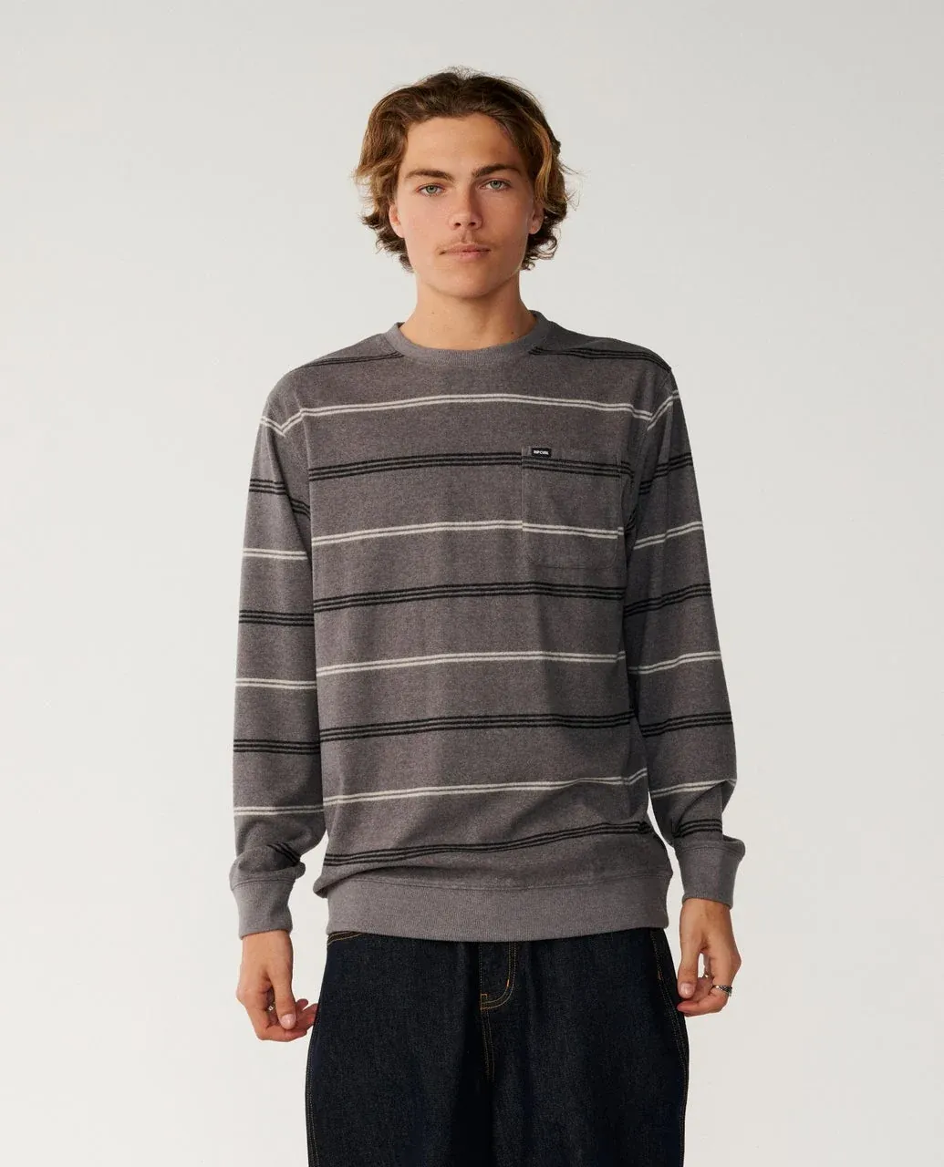 Rip Curl Men's Grid Crew- Dp Mushroom