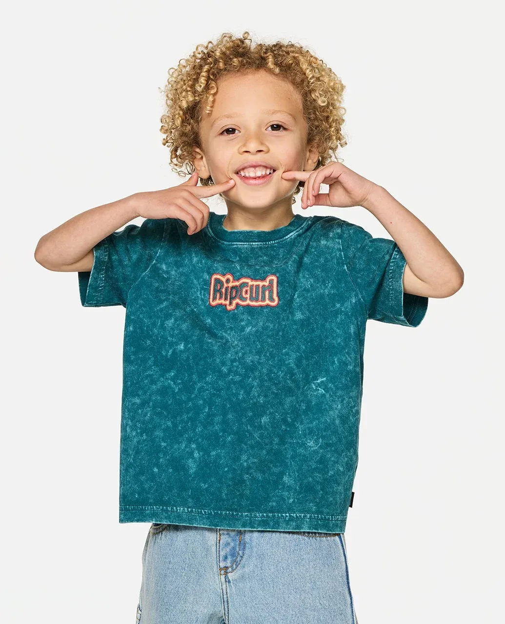 Rip Curl Boys Paddle Out Wash Tee -Blue Green