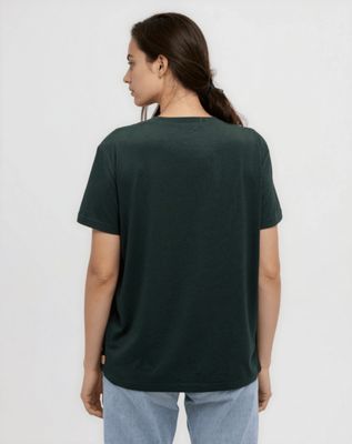Tentree W Autumn Flora T-shirt - ForestGreen/Grey