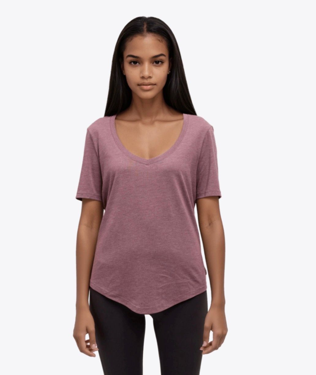 Tentree Women Brackley Tee - Mauve Stone Hthr
