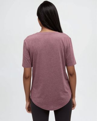 Tentree Women Brackley Tee - Mauve Stone Hthr