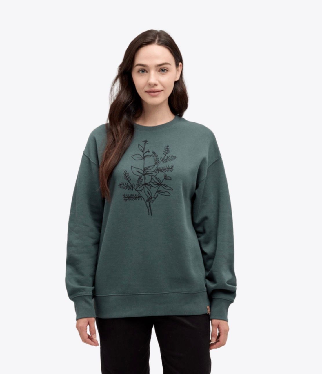Tentree W Autumn Flora Crew - Pine Green