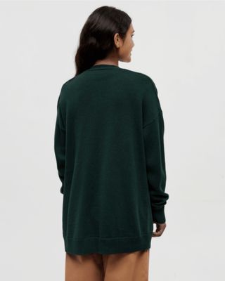 Tentree W Prairies Cardigan - Dk Forest Green